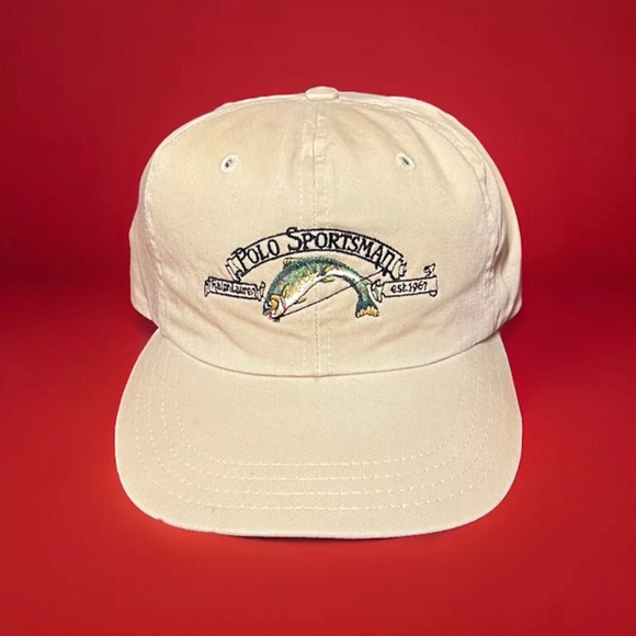 ‼️SOLD‼️ Vintage Polo Ralph Lauren Cap Hat Cut Throat Trout - Picture 2 of 11